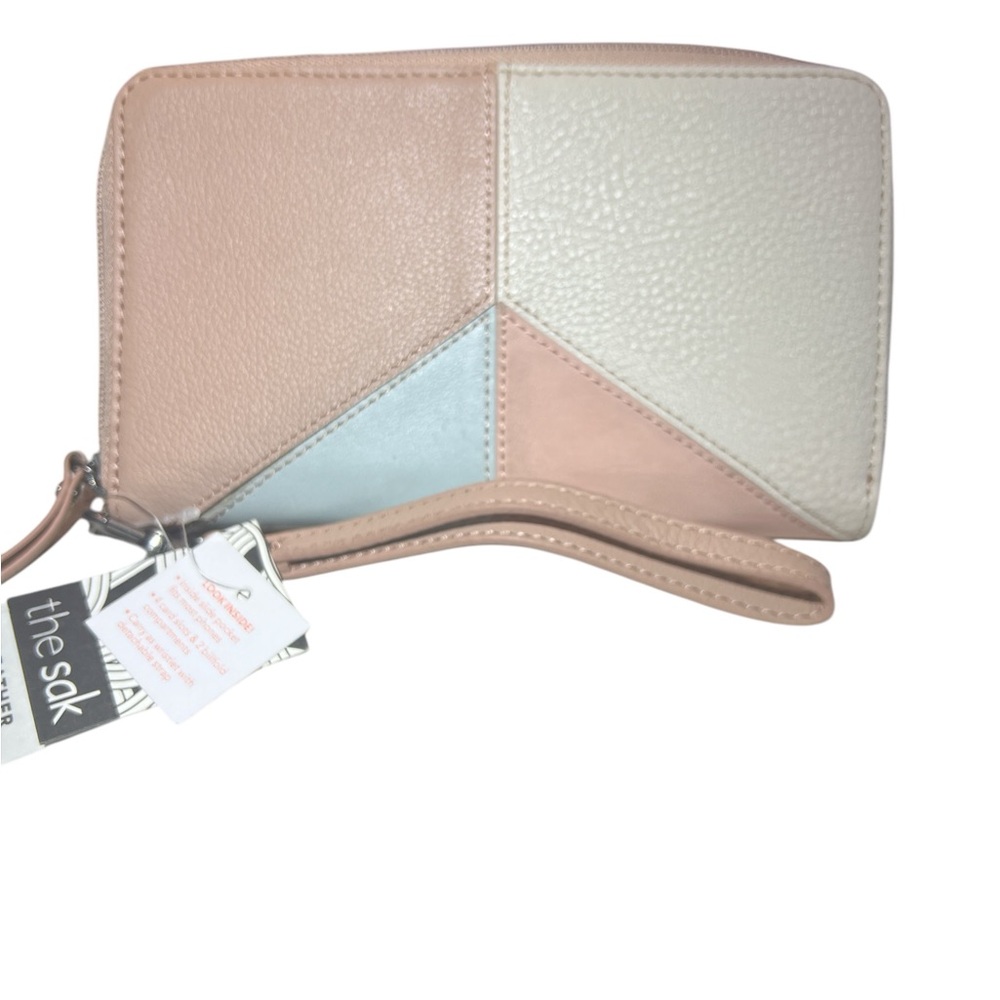 THE SAK | SILVERLAKE LEATHER TRI COLOR PHONE WRISTLET WALLET ZIP AROUND